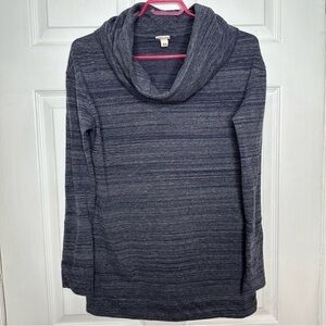 Merona Sweater Cowl Neck Blue & White Marled Size Medium